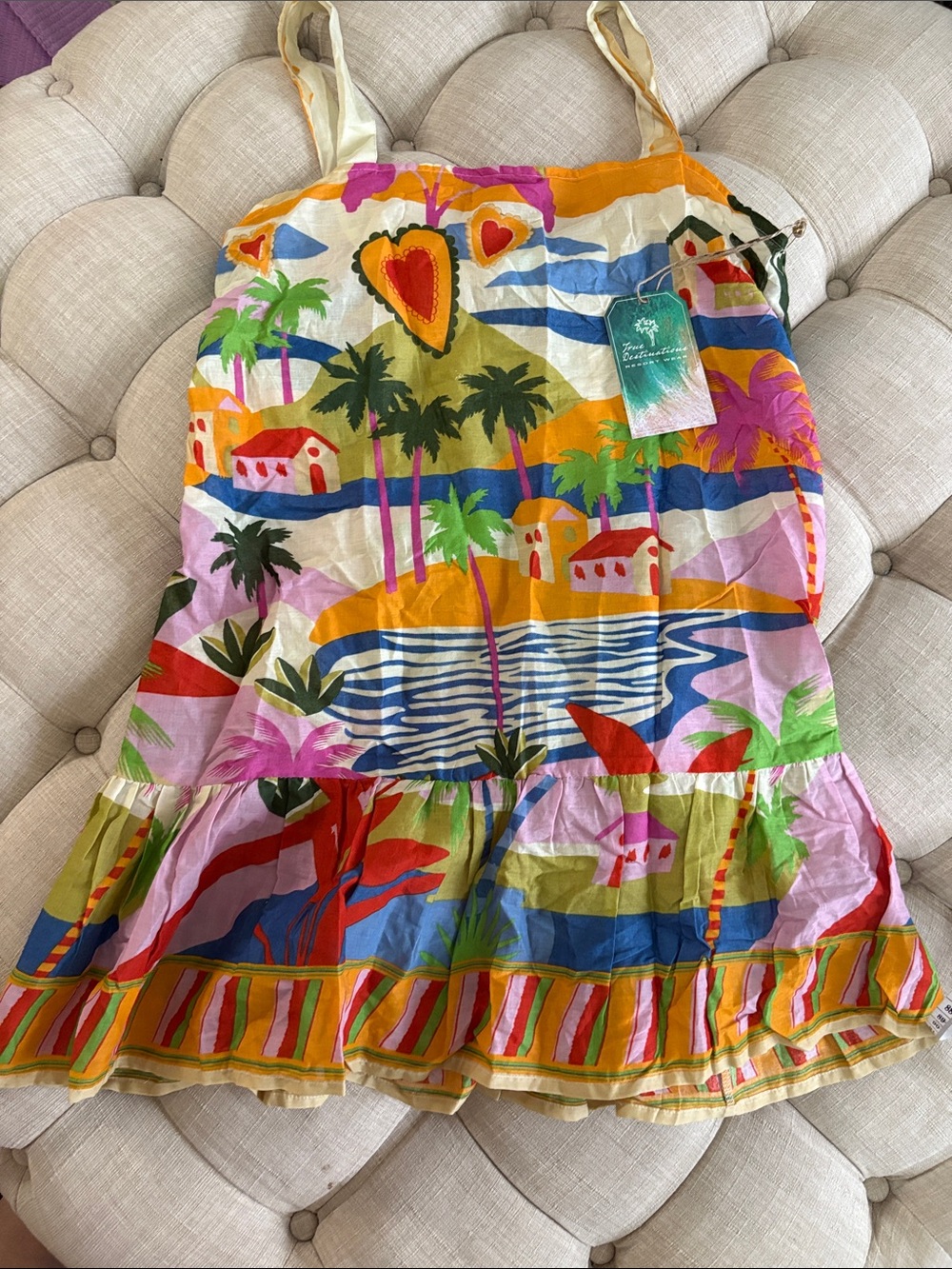 Vibrant Multicolor Tropical Swim Coverup Dress